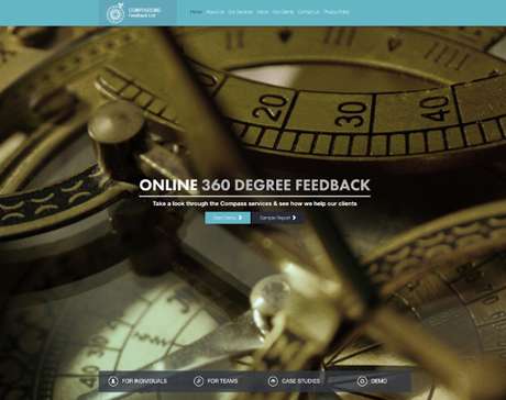 Screenshot of the homepage from the Compass360 website
